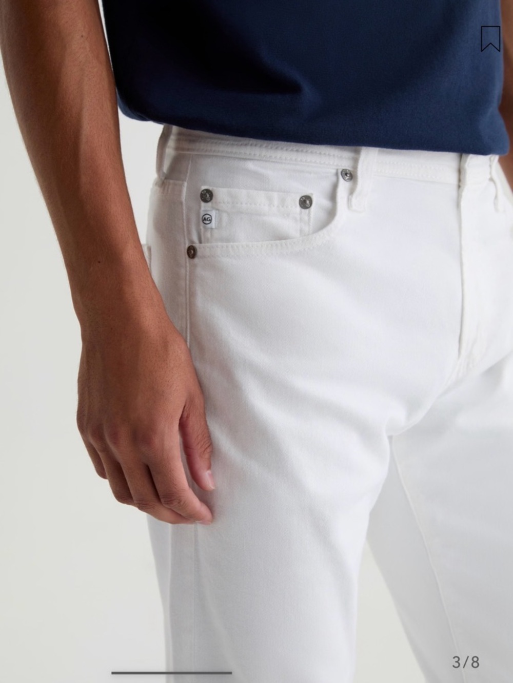 AG Tellis Jeans Modern Slim Fit, White, Size 31 - Picture 3 of 14